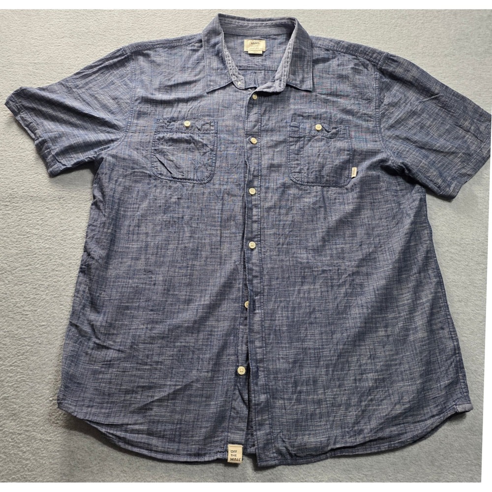 Vans Blue Short Sleeve Button-Down Shirt